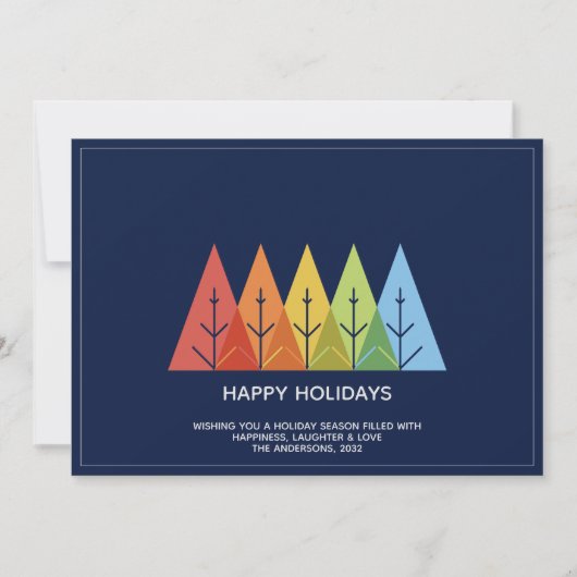 幾何モダン色の重なり合うクリスマス シーズンカード (正面)