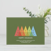 幾何モダン色の重なり合うクリスマス シーズンカード (スタンド正面)