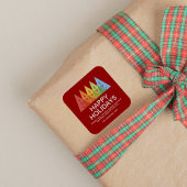 幾何モダン色の重なり合うクリスマス スクエアシール