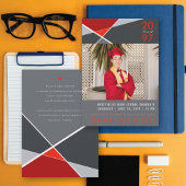 幾何モダン色ブロックの図形写真のグラデーション 案内状