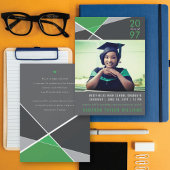 幾何モダン色ブロックの図形写真のグラデーション 案内状