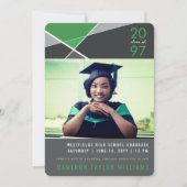 幾何モダン色ブロックの図形写真のグラデーション 案内状 (正面)