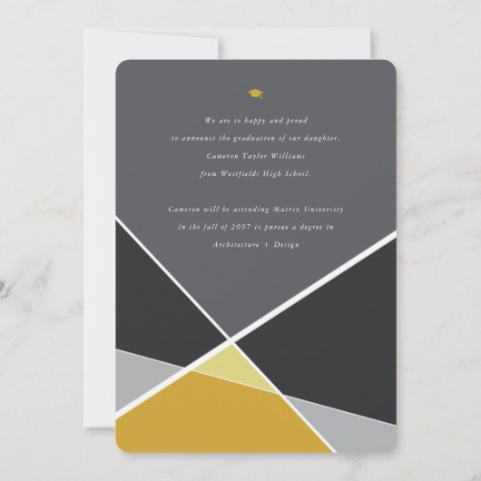 幾何モダン色ブロックの図形写真のグラデーション 案内状 (裏面)