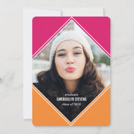 幾何モダン色ブロック卒業招待状 招待状