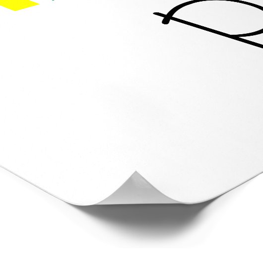 幾何モダン虹の丸の平和 ポスター (角)