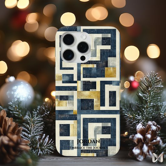 幾何モダン迷路 – テクスチャ付きエレガンス Case-Mate iPhoneケース