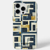 幾何モダン迷路 – テクスチャ付きエレガンス Case-Mate iPhoneケース (裏面)