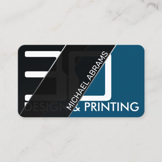 幾何モダン透明青名刺 名刺 (正面)