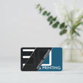 幾何モダン透明青名刺 名刺 (スタンド正面)