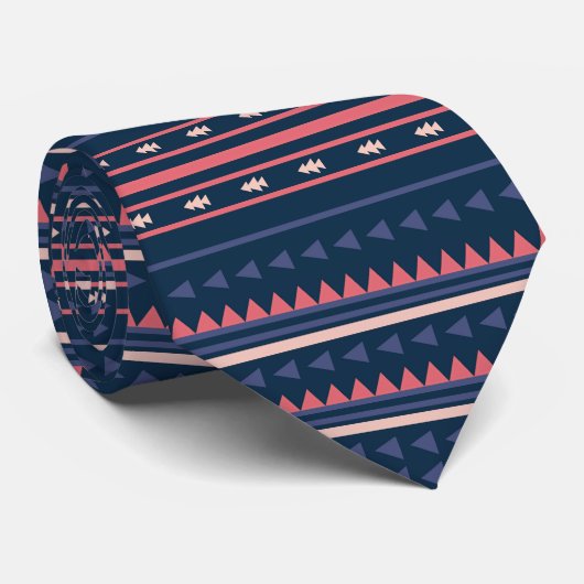 幾何モダン部族模様 ネクタイ (ロール)