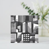 幾何モダン都市 | 白黒カード (スタンド正面)
