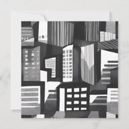 幾何モダン都市 | 白黒カード