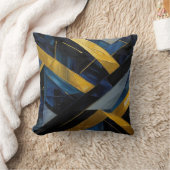 幾何モダン金ゴールドと青 クッション (ブランケット)