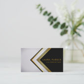 幾何モダン金ゴールドエレガントプロフェッショナル 名刺 (スタンド正面)