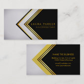 幾何モダン金ゴールドエレガントプロフェッショナル 名刺 (正面/裏面)
