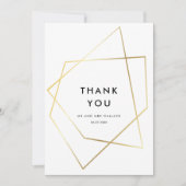 幾何モダン金ゴールドフレームサンキューカード 招待状 (正面)