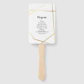 幾何モダン金ゴールドフレーム結婚式 ハンドファン (裏面)