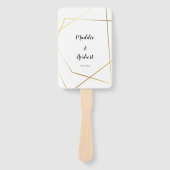 幾何モダン金ゴールドフレーム結婚式 ハンドファン (正面)