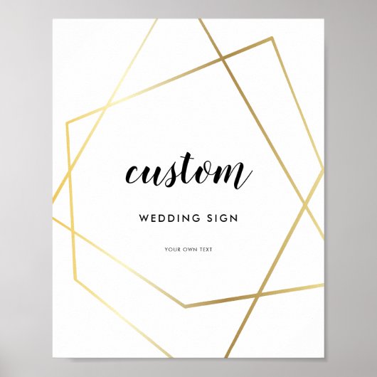 幾何モダン金ゴールドフレ結婚ーム ポスター (正面)