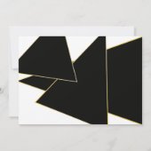 幾何モダン金ゴールド白黒結婚 招待状 (裏面)