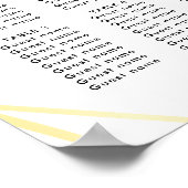 幾何モダン金ゴールド結婚枠の座席図 ポスター (角)