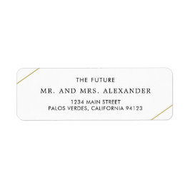 幾何モダン金ゴールド線結婚の差出人住所 ラベル