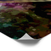 幾何モダン金ゴールド縁どの結婚歓迎 ポスター (角)