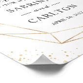 幾何モダン金ゴールド赤面結婚の記号 ポスター (角)