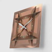 幾何モダン銅色角壁時計 スクエア壁時計 (傾斜)