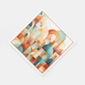 幾何モダン錆ターコイズピーチティール（緑がかった色） スタンダードランチョンナプキン (角)