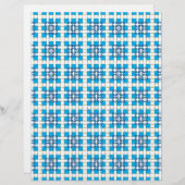 幾何モダン青SEA正方形パターン (正面/裏面)