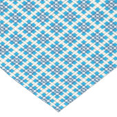 幾何モダン青SEA正方形パターン ショートテーブルランナー (コーナー)