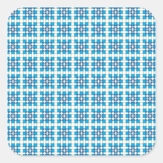 幾何モダン青SEA正方形パターン スクエアシール (正面)