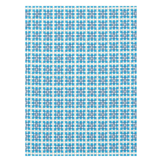 幾何モダン青SEA正方形パターン テーブルクロス (正面)