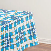 幾何モダン青SEA正方形パターン テーブルクロス (インサイチュ)