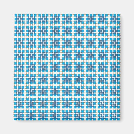幾何モダン青SEA正方形パターン マグネット (正面)