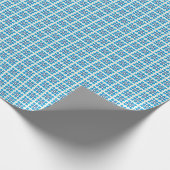 幾何モダン青SEA正方形パターン ラッピングペーパー (角)