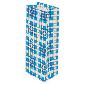 幾何モダン青SEA正方形パターン ワインギフトバッグ (正面アングル)