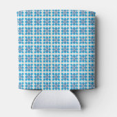 幾何モダン青SEA正方形パターン 缶クーラー (裏面)