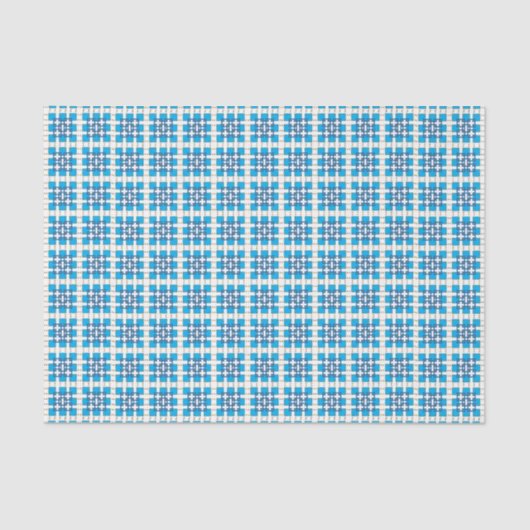 幾何モダン青SEA正方形パターン 薄葉紙 (正面)
