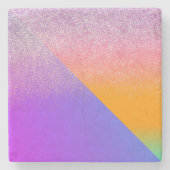 幾何モダン2音角グラデーション三角形グリッター ストーンコースター (正面)