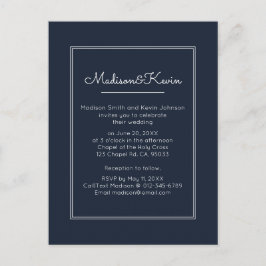 幾何モダン |シンプル青結婚色 ポストカード