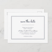 幾何モダン |シンプル青結婚色 ポストカード (正面/裏面)