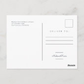 幾何モダン |シンプル青結婚色 ポストカード (裏面)