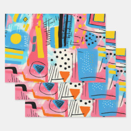 幾何モダン ラッピングペーパーシート