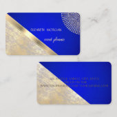 幾何モダン,抽象芸術フェイク金ゴールド王室の青 名刺 (正面/裏面)