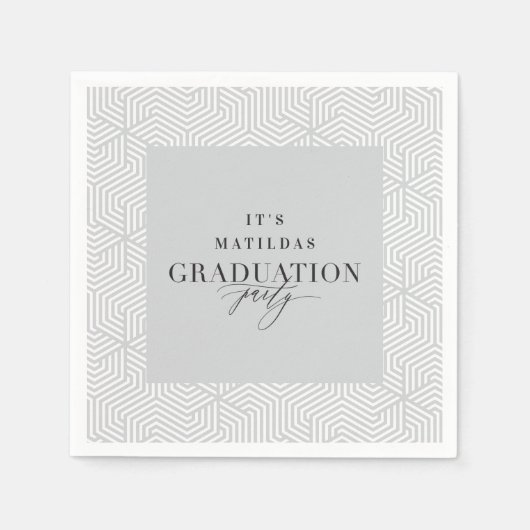 幾何モダン・脚本の卒業党 スタンダードカクテルナプキン (正面)