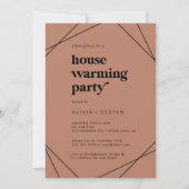 幾何モダン |銅引っ越し祝いパーティーパーティー 招待状 (正面)