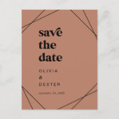 幾何モダン |銅日付を保存 インビテーションポストカード (正面)