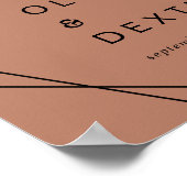 幾何モダン |銅結婚の歓迎 ポスター (角)